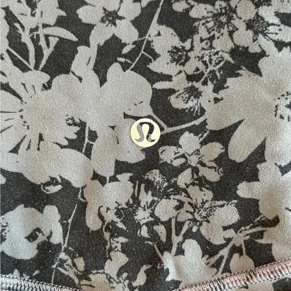 lululemon athletica Other - Black and Gray Floral Print Cropped Lululemon Leggings